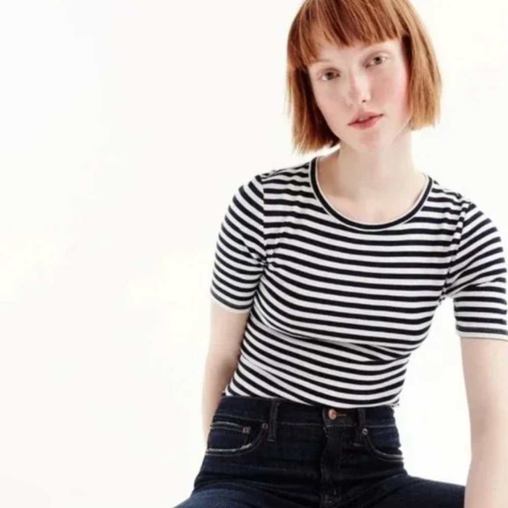 J.Crew Womens Perfect Fit Striped Tee XXL
